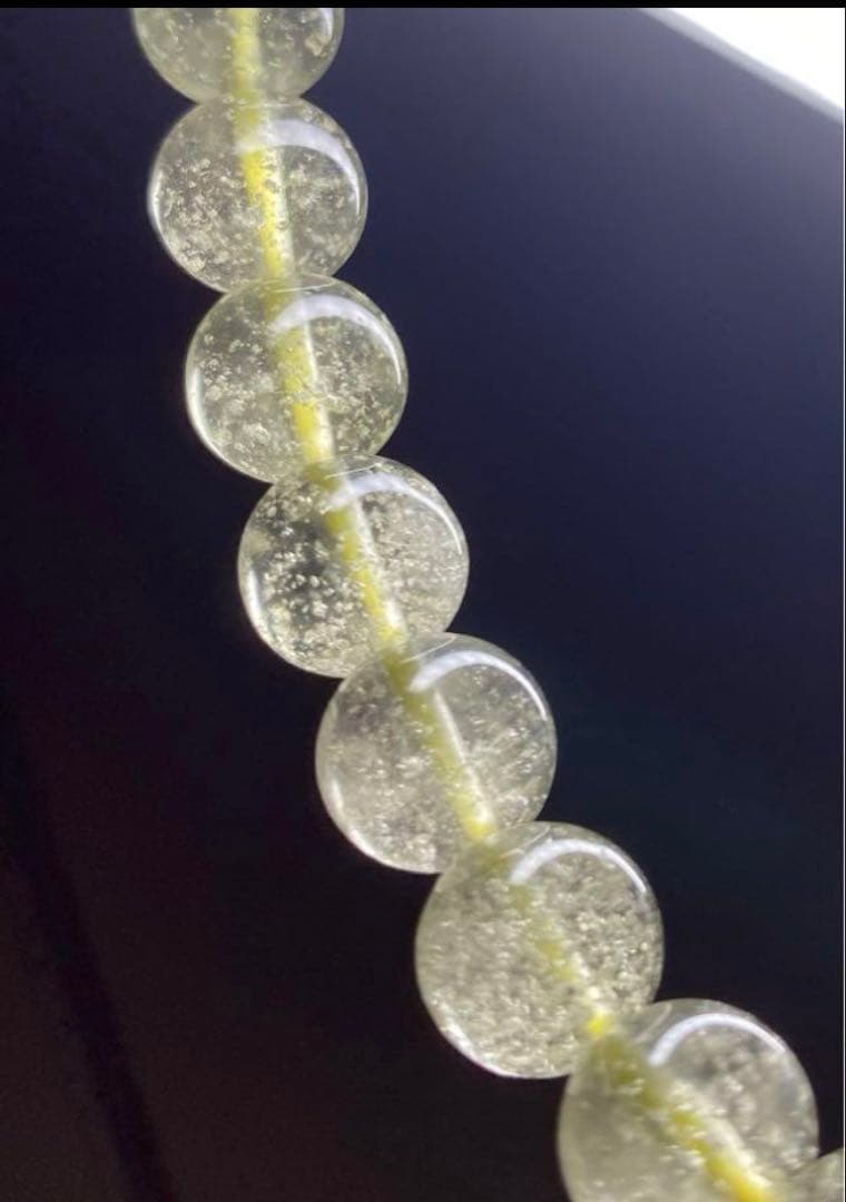 希少【高品質・鑑別書付き】リビアングラス　ブレスレット　パワーストーン　隕石