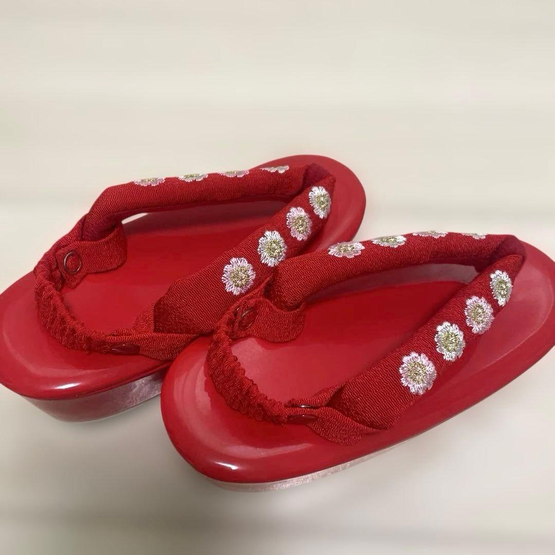 七五三 着物セット 赤とピンクの花柄