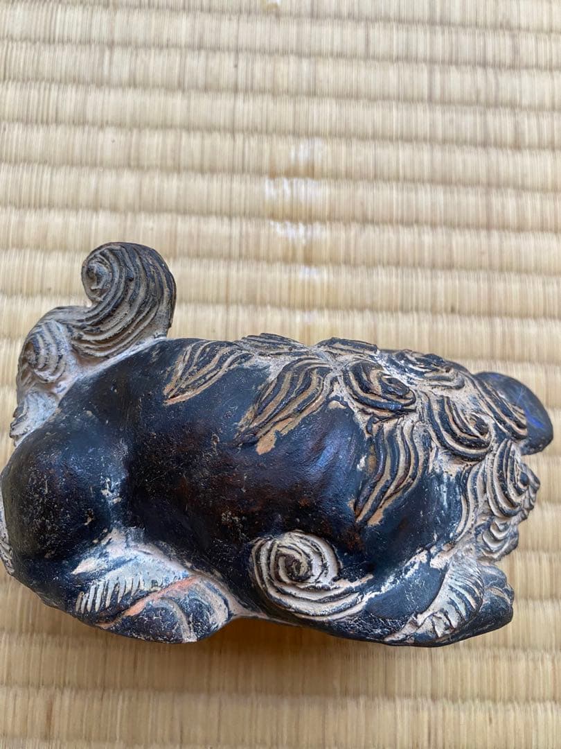 希少】昭和19年購入 沖縄焼 シーサー 時代物 骨董 守り神 魔除け 琉球