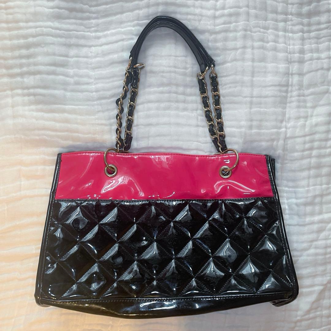 00s 超希少 MARS リボンチャーム付きロゴ刺繍キルティングバッグ 姫ギャル