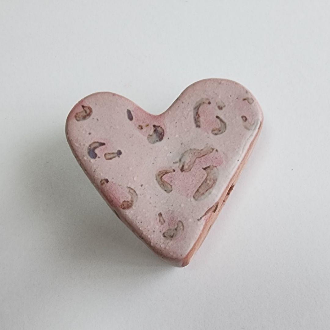 陶器 レオパード ピンクハート ヒョウ柄 インテリア アクアリウム 水槽飾り