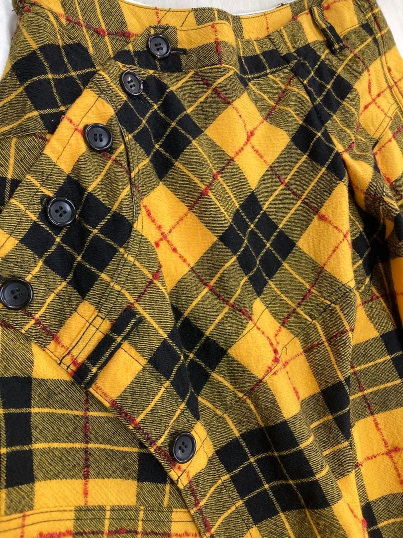 トリココムデギャルソン　タータンチェック巻きスカート
