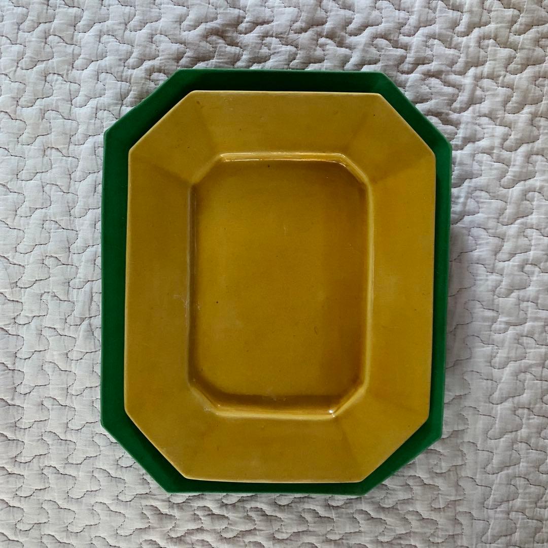 珉平焼 無地 額皿 柄なし