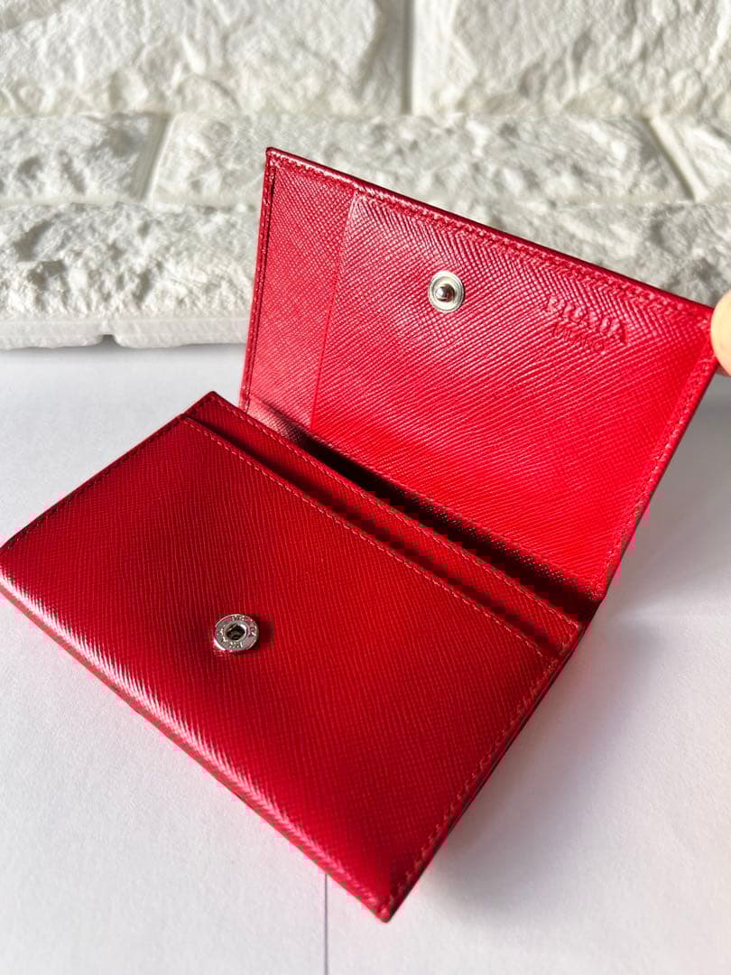 PRADA プラダ　サフィアーノレザー ケース　カードケース　 レッド