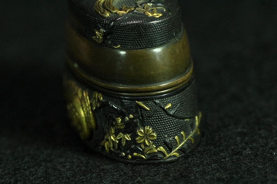 古美術 斑竹 鶴天 根付 提げ物 時代物(K-BB488)