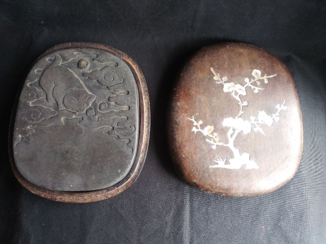 古硯(中型) 清代随形硯 書道 アンティーク NO.660