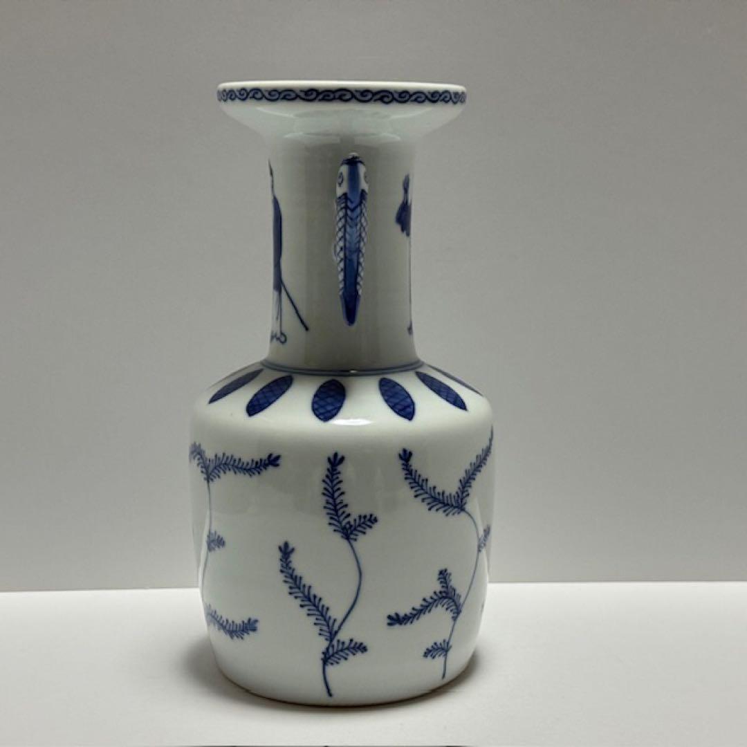 茶道具 四代 三浦竹泉 青華高砂花瓶 染付 花入 共箱 茶道 - メルカリ