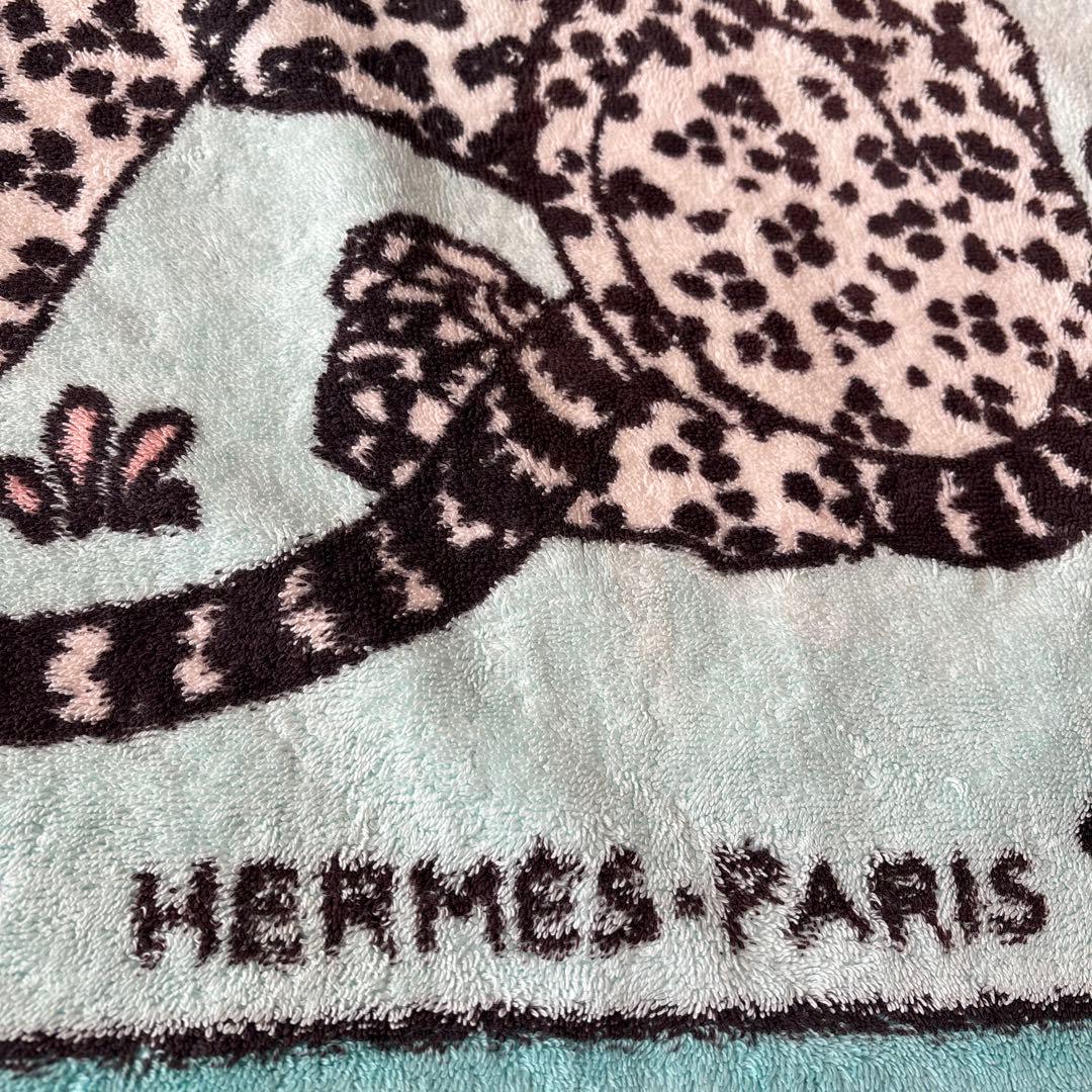 HERMES ヒョウ柄 マットラグ ビーチタオル