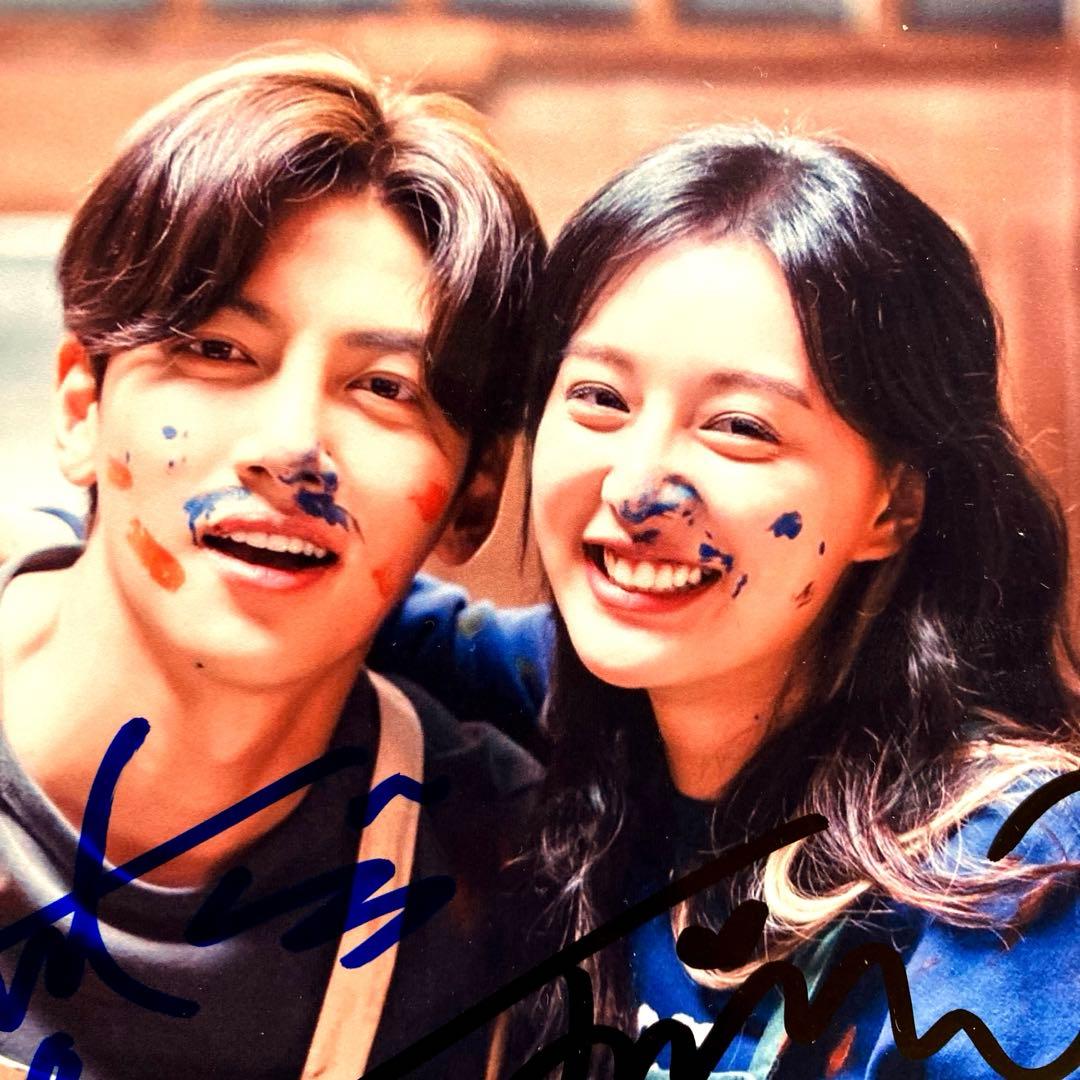 チ・チャンウクとキム・ジウォン直筆サイン入り2Lサイズ写真…