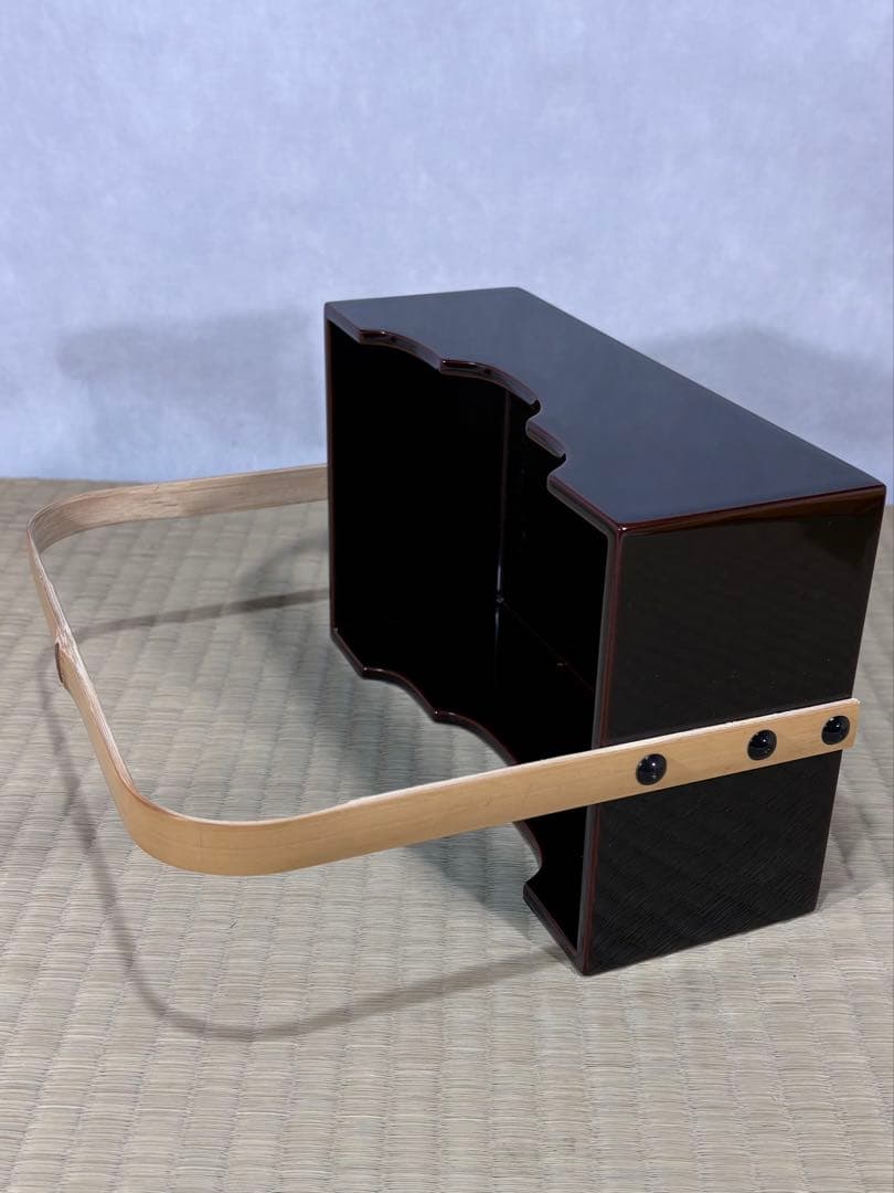 山中塗 塗師 二代 助田宗明造 竹手付 煙草盆 美品 共箱 茶道具 送料込