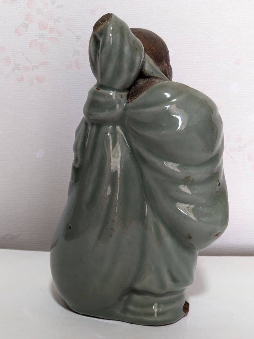 ♢希少！三田青磁 布袋 置物 七福神 江戸時代 古玩 古美術 美術品 骨董