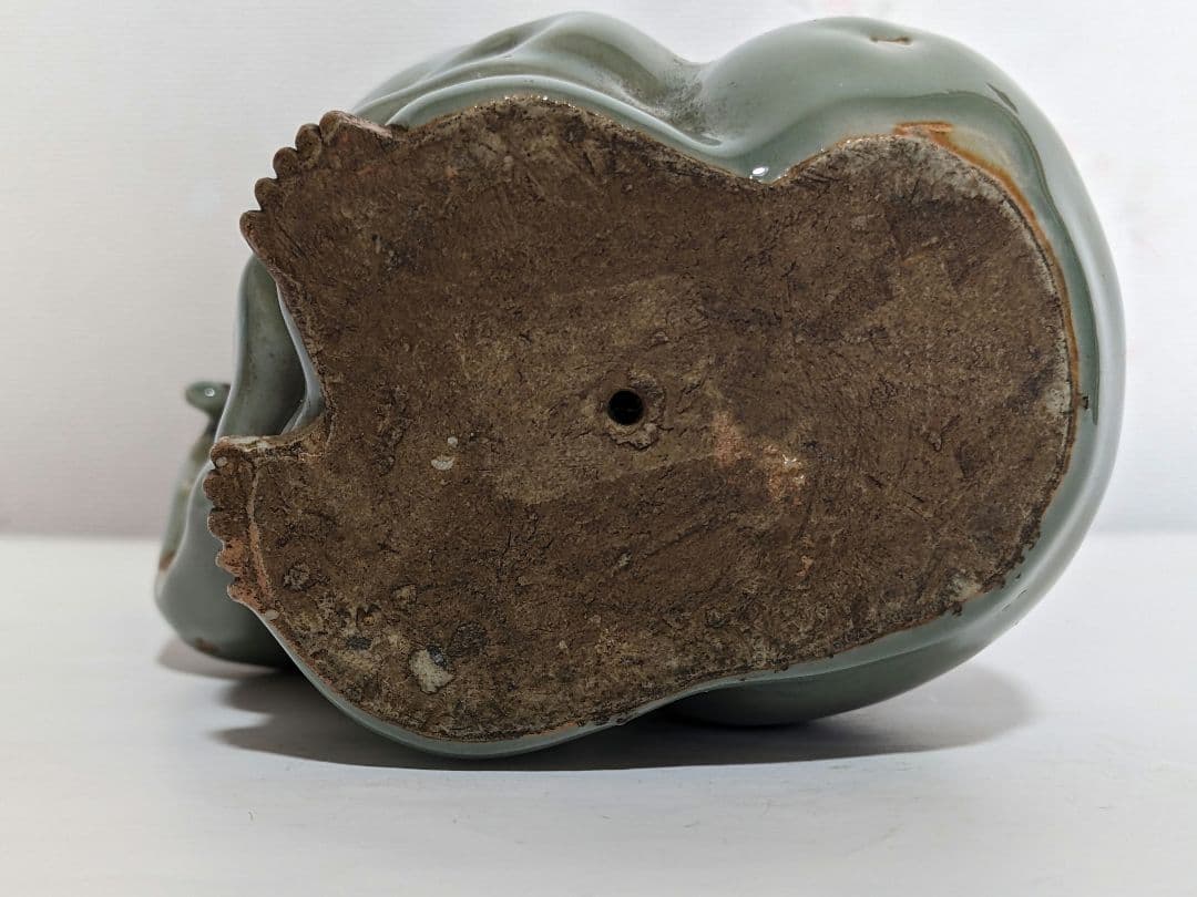 ♢希少！三田青磁 布袋 置物 七福神 江戸時代 古玩 古美術 美術品 骨董品