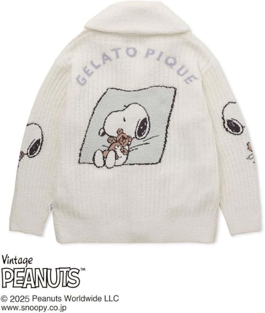 【未使用(試着のみ)】ジェラピケ SNOOPY×BEARカーディガン