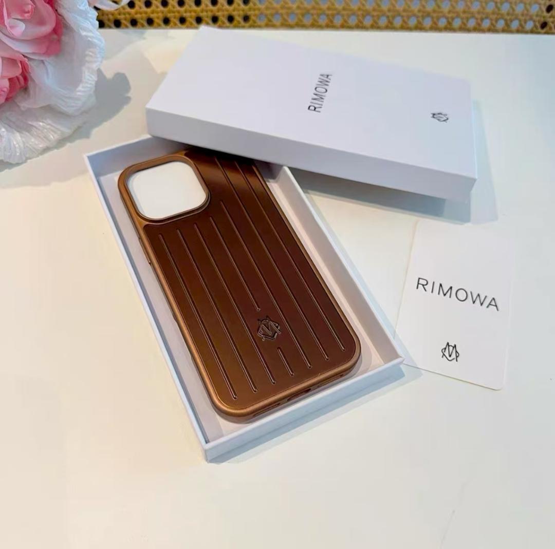 RIMOWA iPhone16 pro用 ブラウン ストライプハードケース iPhone 16