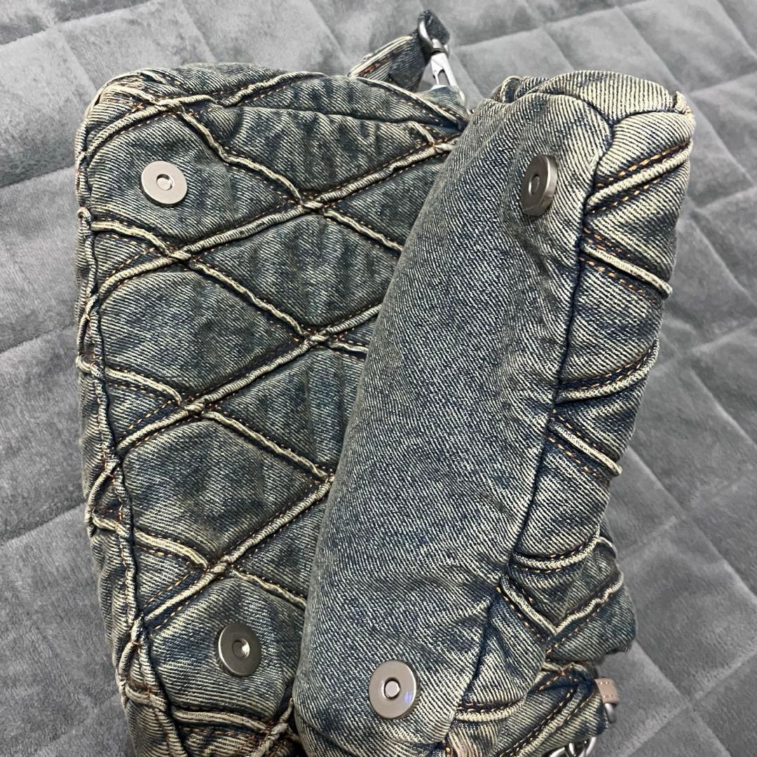 DIESEL レディース デニム キルティング ショルダーバッグM