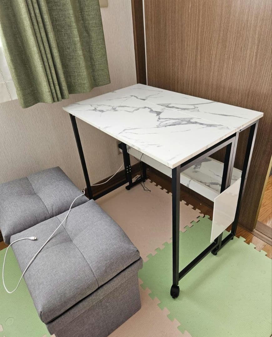 SYALEN 折りたたみデスク テレワークデスク 幅80 奥行53 高さ75cm