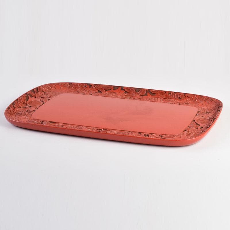 スペード　龍斎作　堆朱　花草文　御菓子器揃　時代二重箱　C　8871A