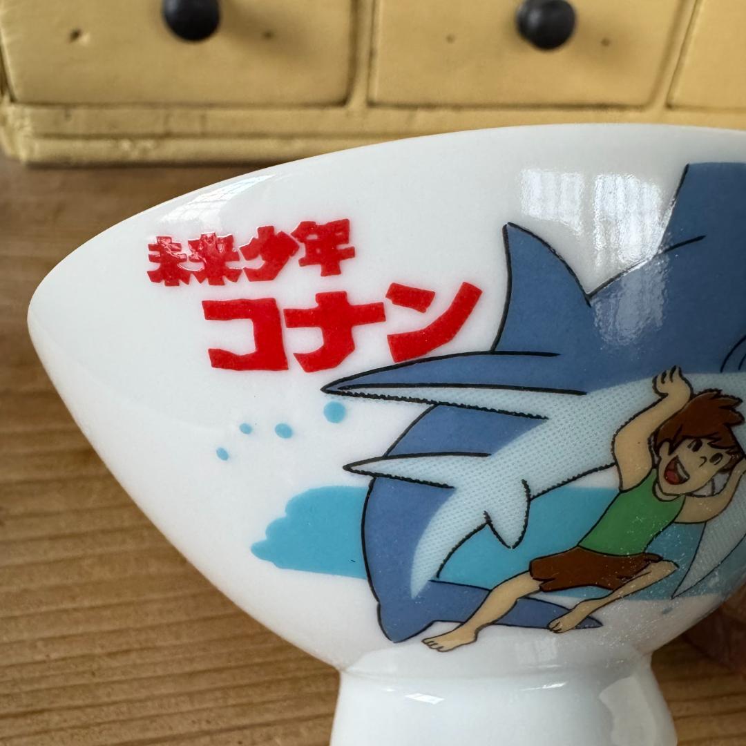 未使用品】未来少年コナン お茶碗/コップ/箸セット DVD 【※※※】[全