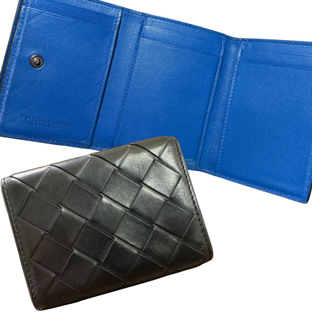 希少 美品 ボッテガヴェネタ 三つ折り 財布 マキシ イントレチャート