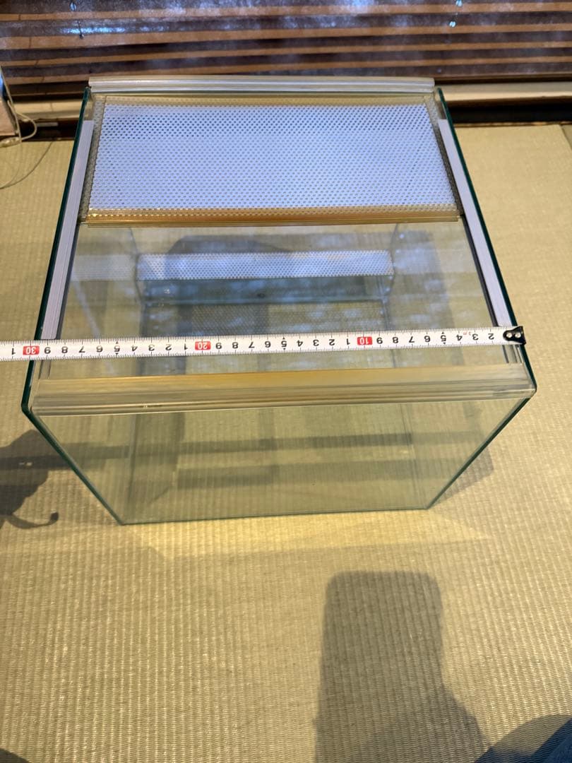 ガラス製 爬虫類飼育用ケージ 30cm ランプ 保温シートフル装備付き