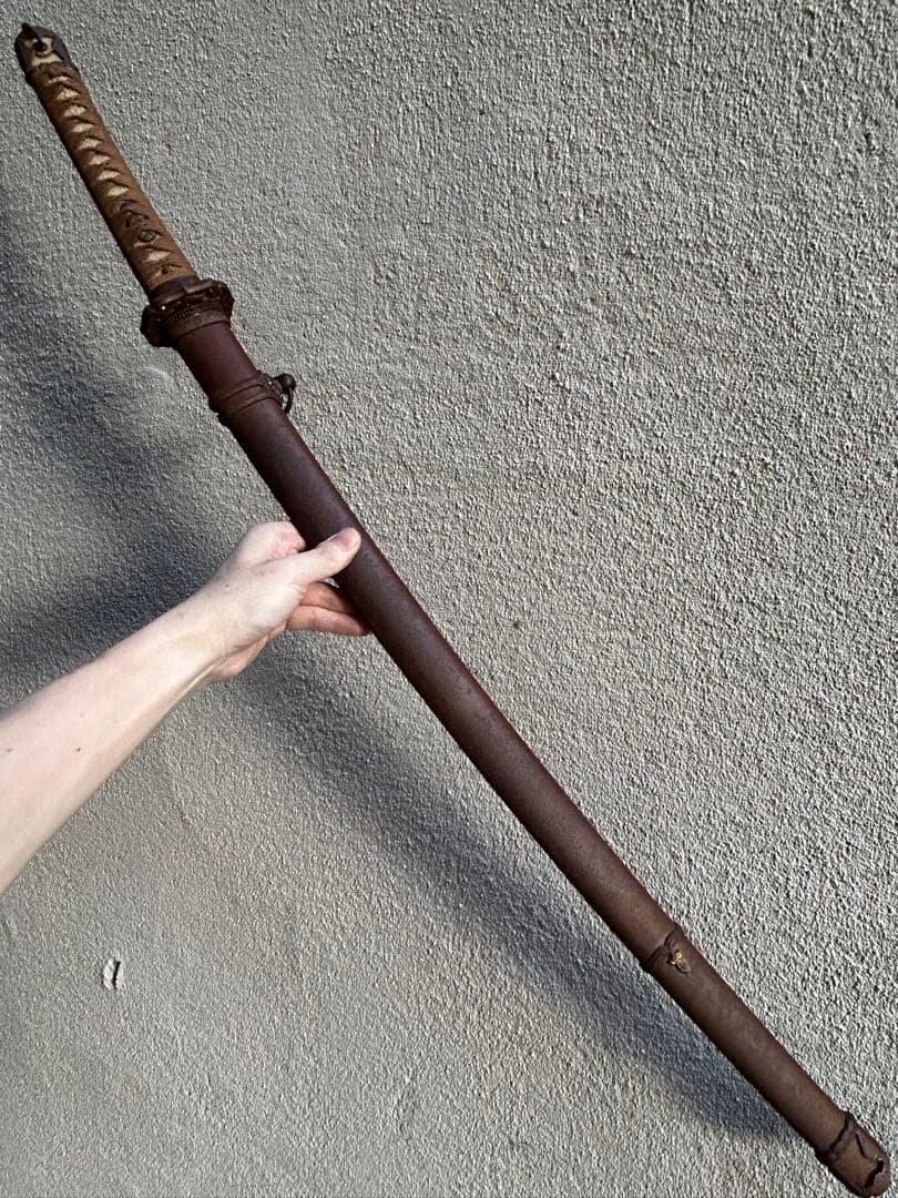 軍刀　鉄鞘　竹光　拵え　日本刀　模造刀　日本軍　　指揮刀 全長100.5cm