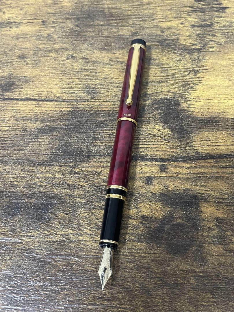 試筆のみ 1996年製 初期型 グランセ ルビーレッド マーブル 万年筆 細字