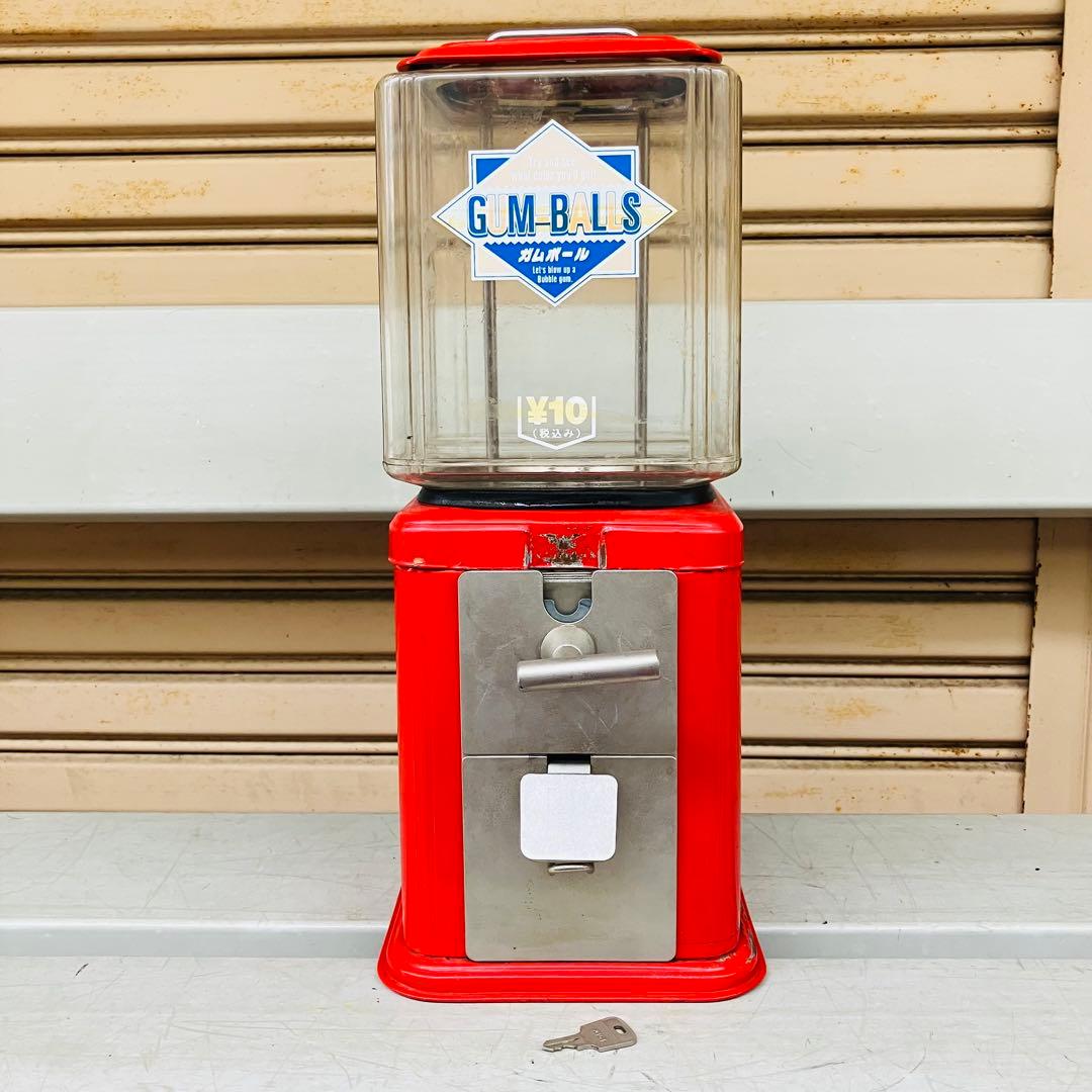 当時物／レトロ】 鍵付き ガムボールマシン 本体 動作品 - メルカリ
