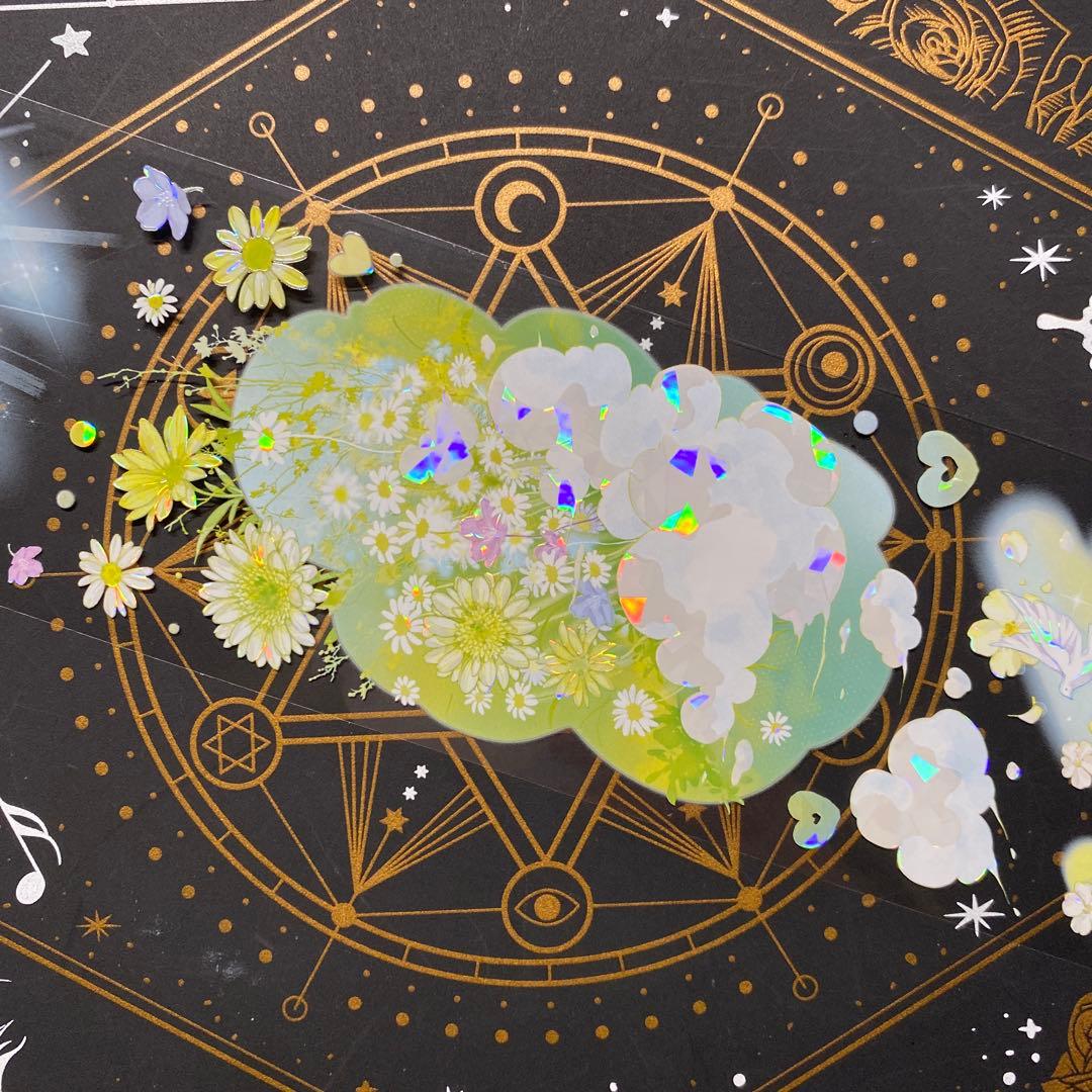 9154】海外 マステ 巻 PETマスキングテープ 雲 金魚 装飾系