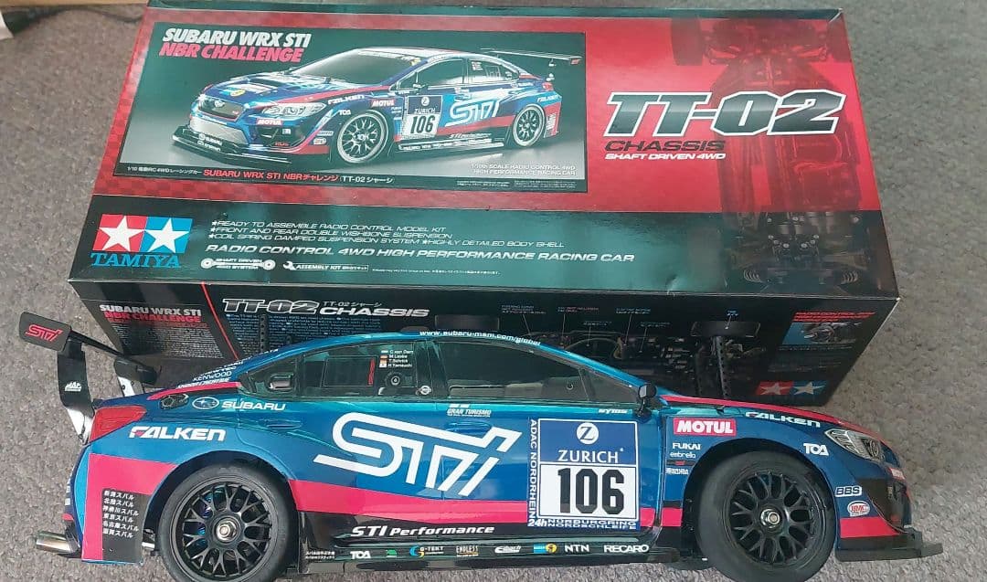 田宮 RCキット TT-02 スバルWRX STI NBRチャレンジ 説明書有り