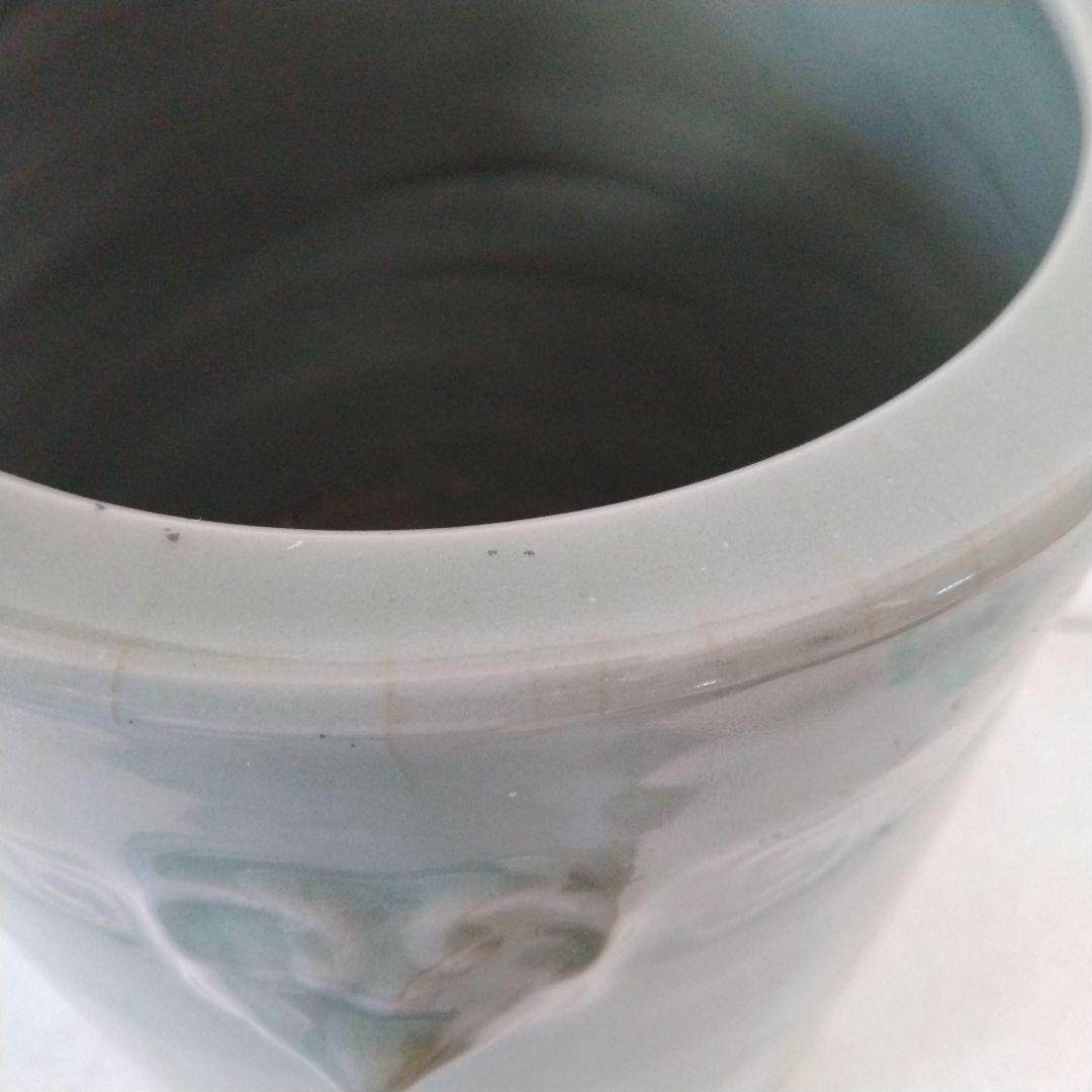 江戸後期 鍋島焼 青磁 獣面 手あぶり 火鉢 19世紀頃 磁器 古美術