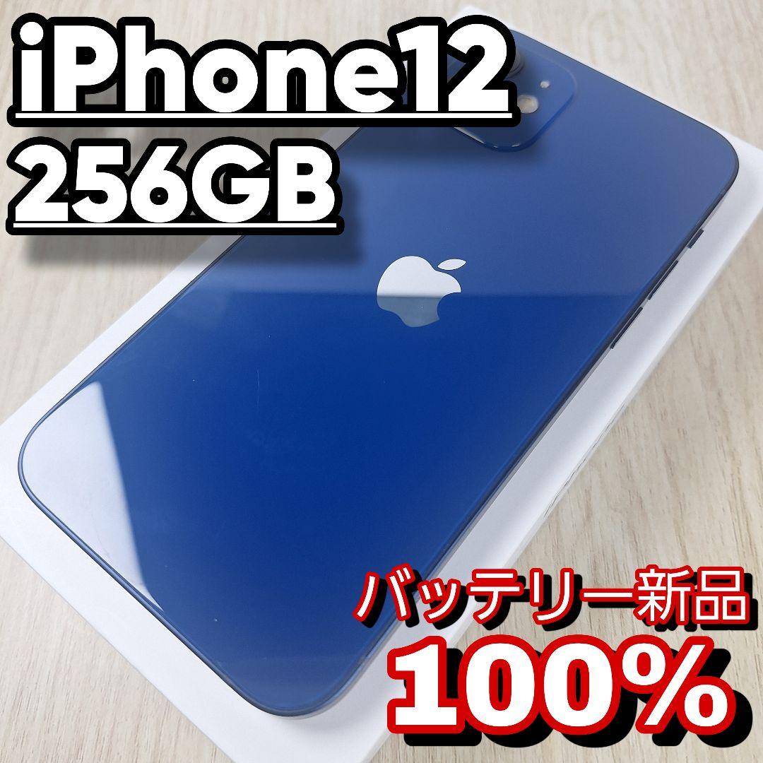 iPhone 12 256GB ブルー バッテリー新品100% SIMフリー - メルカリ