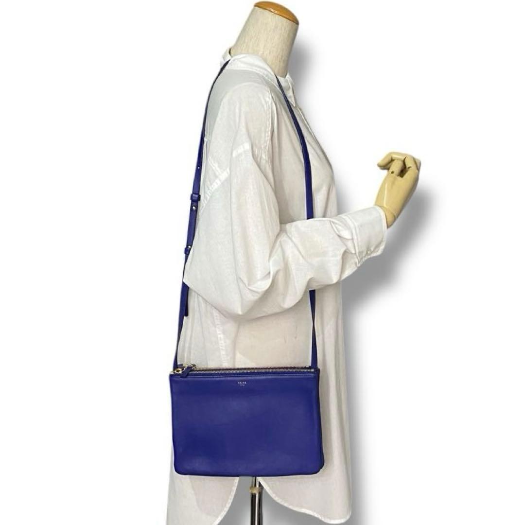 美品 CELINE セリーヌ トリオ レザー バッグ ショルダー フィービー期