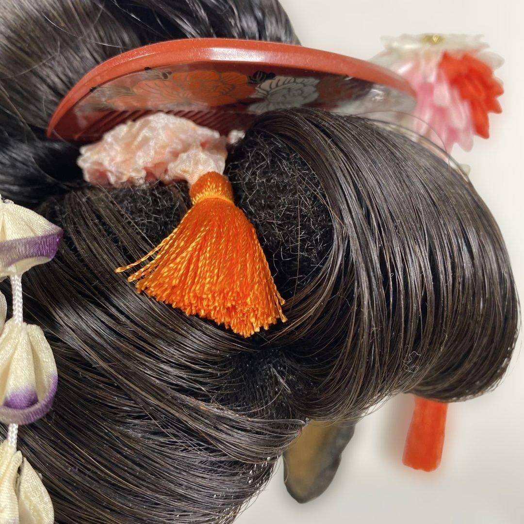 5026□日本髪 かつら 人形用 島田髷系統 雄鴛鴦 日本人形 和装飾り