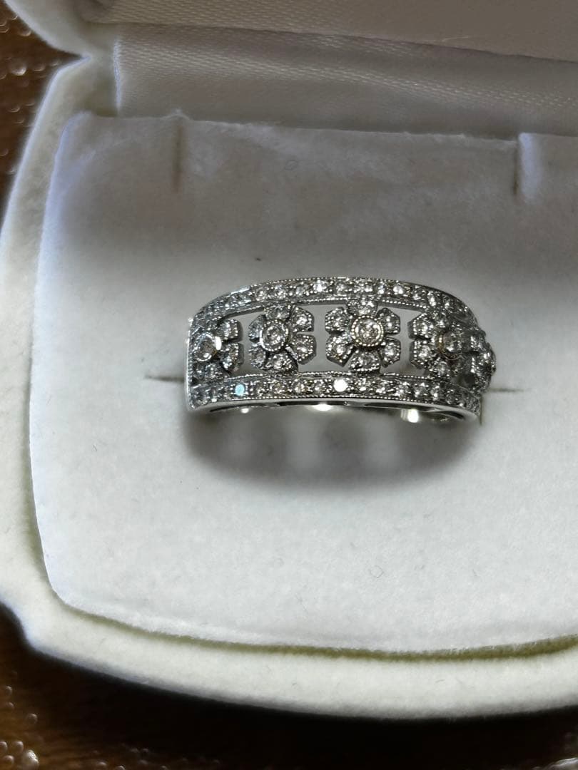 花モチーフ K18 750リング D0.433