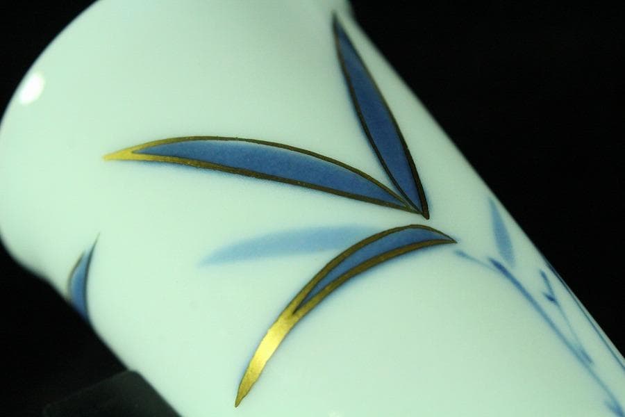 注瓶 碗 揃 金彩竹紋 杯 十二客 シロップ呑 共箱(K-RC958)