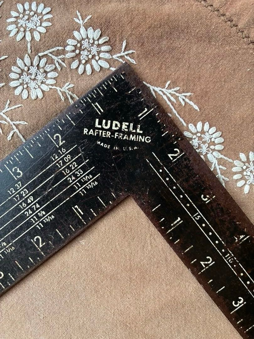 アンティーク L字 スケール ルーラー 定規LUDELL 建築家 大工 特大レア