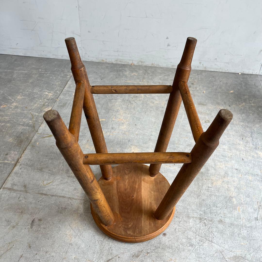 アンティーク スツール 椅子 無垢材 シャビー z664