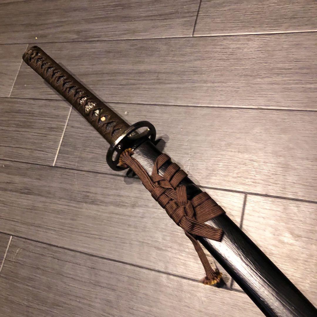 高級模造刀　高級居合刀　樋入り刀身　優波紋　亜合金刀身　名刀　居合刀　茶拵え