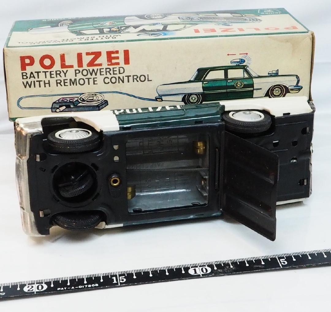 イチコーPOLIZEIパトカー白緑 小 リモコン欠tinブリキtoy car箱付