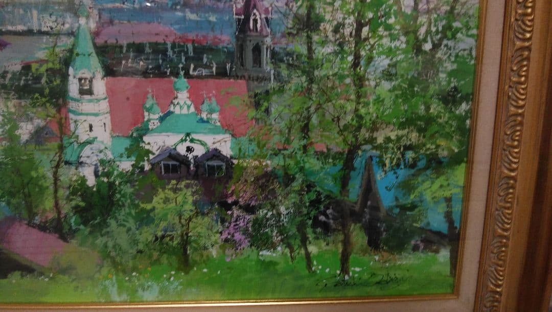 【真作】小田切 訓 函館の朝 縦480mm×横690mm M18号