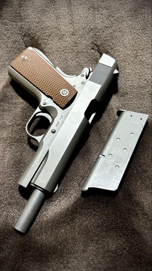 WA M1911A1 コルト ガバメント ガスブローバック 革製ホルスター付き