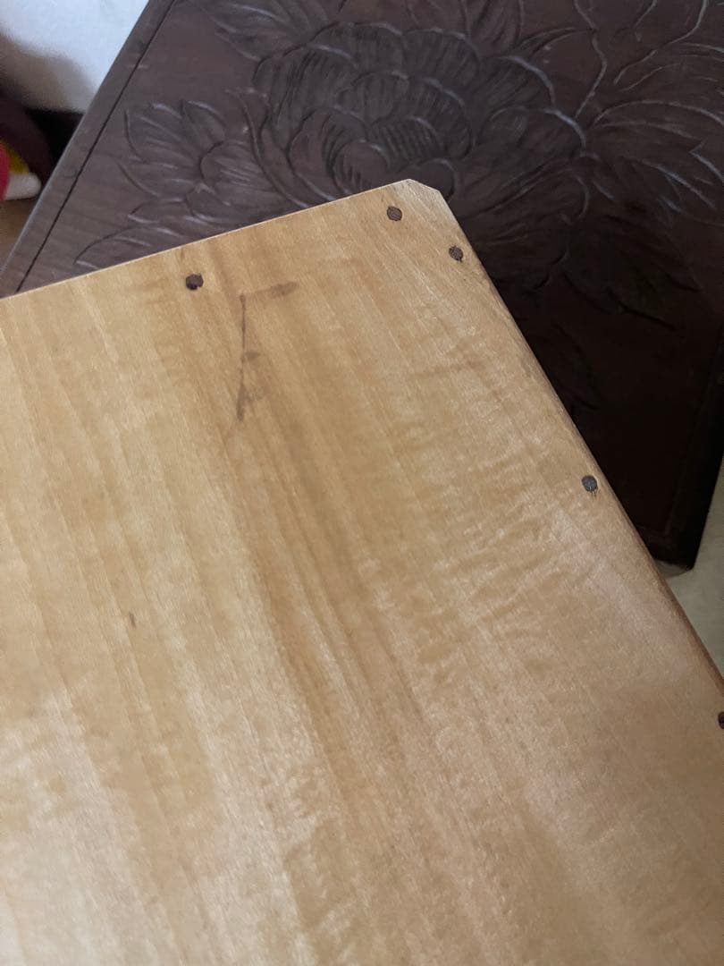 希少 アンティーク 日光彫？軽井沢彫？箪笥 5段式 引き出し 入手困難