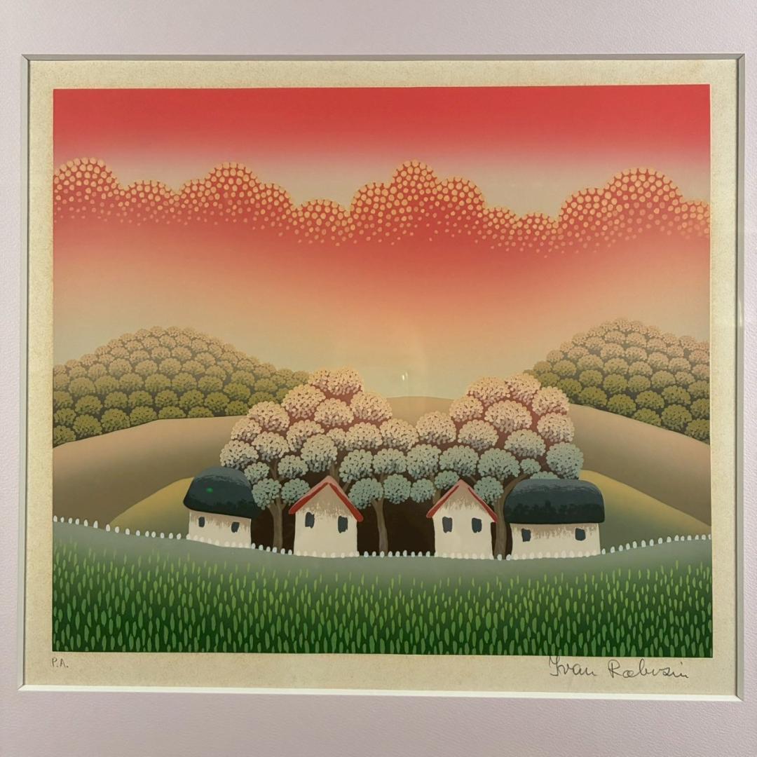 美品 イワン・ラブジン「日暮れ」シルクスクリーン 直筆サイン入り