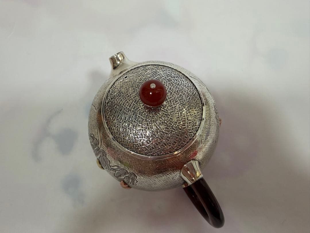 純銀製 蔓藤紋 ひょうたん 急須 銀瓶 煎茶道具