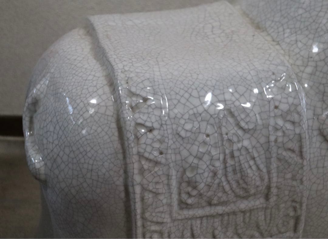 中国美術 哥釉象墩 送料込み0125