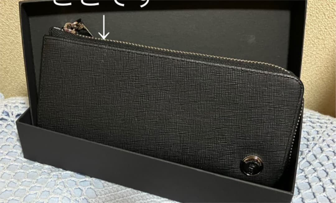 矢沢永吉☆ロングウォレット☆長財布☆ロゴ☆ブラック／ブルー本革（牛）