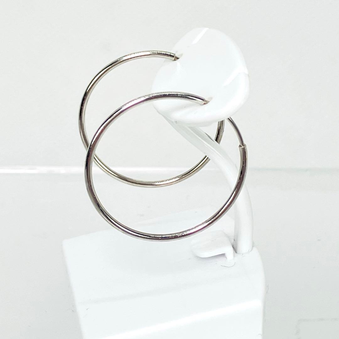 K10(WG) 地金 フープ ピアス 直径20mm - メルカリ