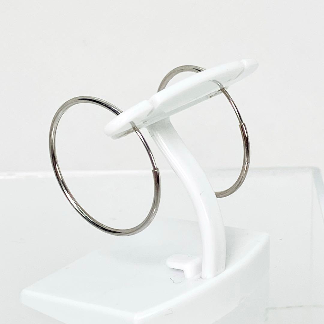 K10(WG) 地金 フープ ピアス 直径20mm - メルカリ