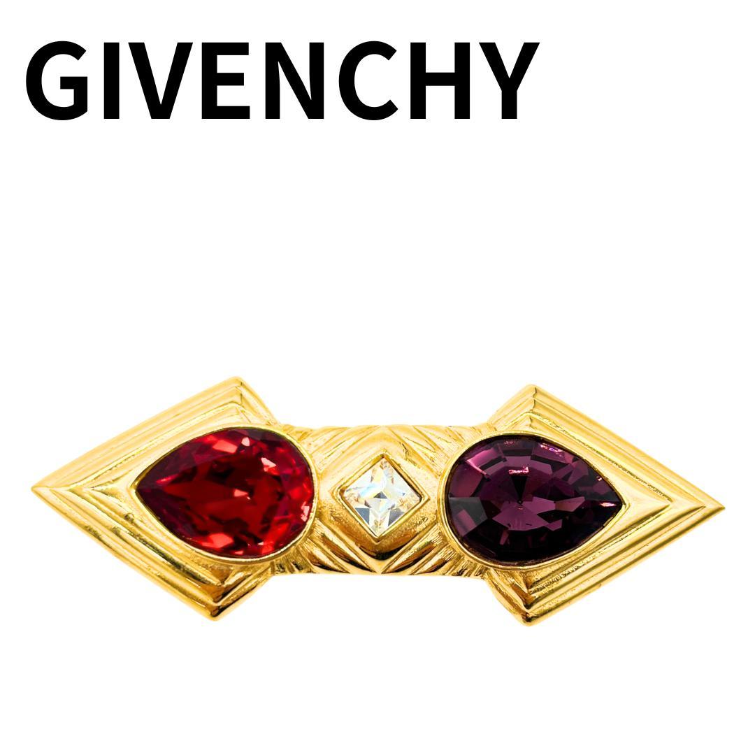 GIVENCHY ジバンシィ ブローチ ゴールド カラーストーン - メルカリ
