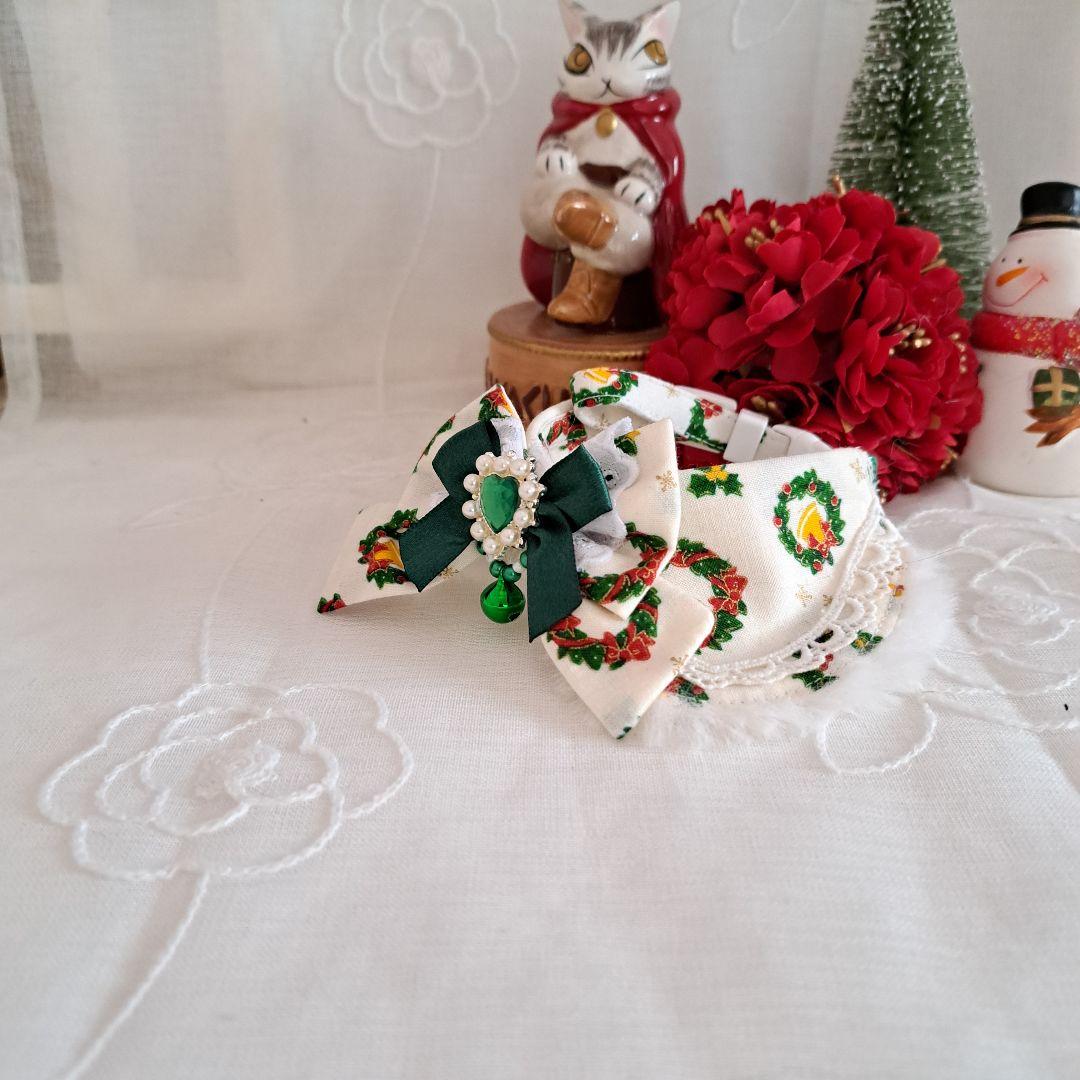 クリスマス、ファータイプ(ゴールド)わんちゃん猫ちゃん用襟つき首輪